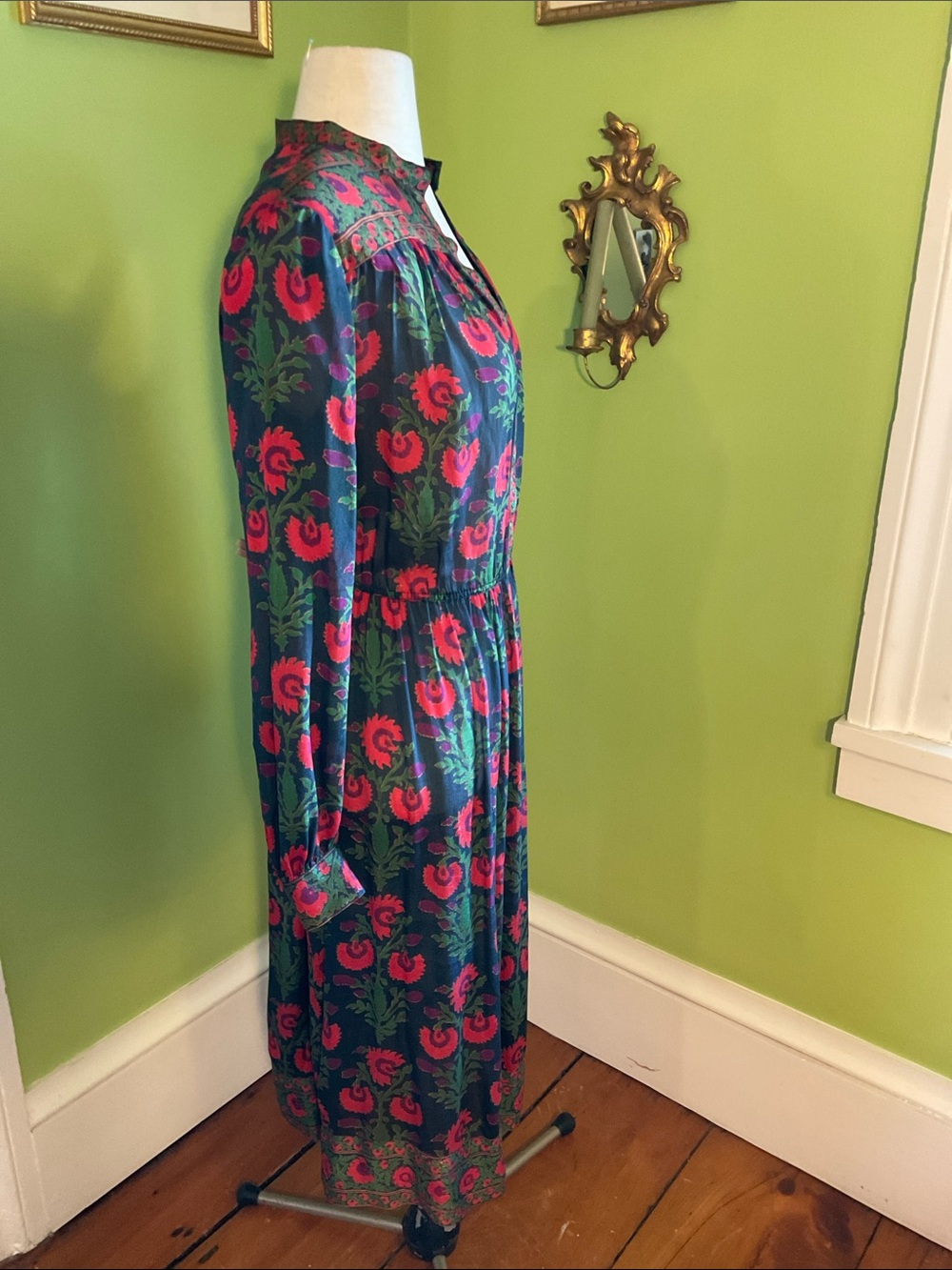 Judith Ann for Heiser-Egan vintage 80s block print silk dress - Picture 6 of 8